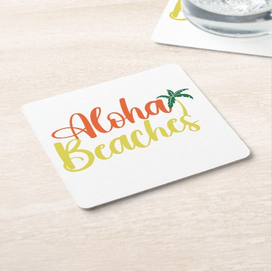 Aloha Tropical Beach Design Rechteckiger Pappuntersetzer (angewinkelt)
