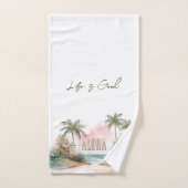 Aloha Tropical Beach Palm Trees Badhandtuch Set (Handtuch)