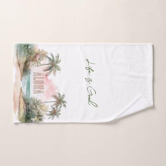 Aloha Tropical Beach Palm Trees Badhandtuch Set (Handtuch)