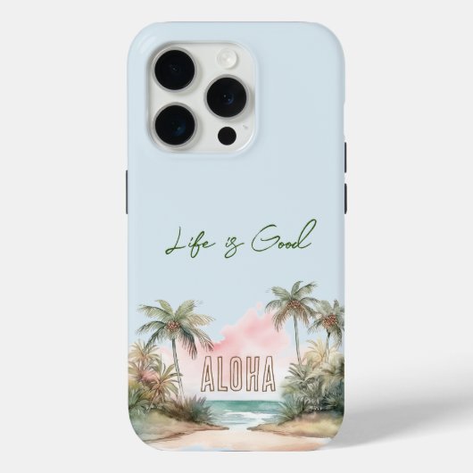 Aloha Tropical Beach Palm Trees Case-Mate iPhone Hülle (Rückseite)