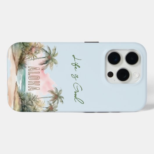 Aloha Tropical Beach Palm Trees Case-Mate iPhone Hülle (Rückseite (Horizontal))