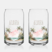 Aloha Tropical Beach Palm Trees Dosenglas (Vorderseite)