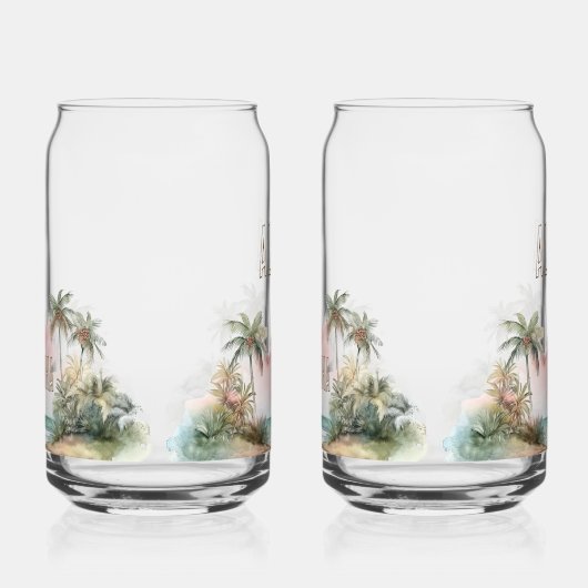 Aloha Tropical Beach Palm Trees Dosenglas (Rechts)