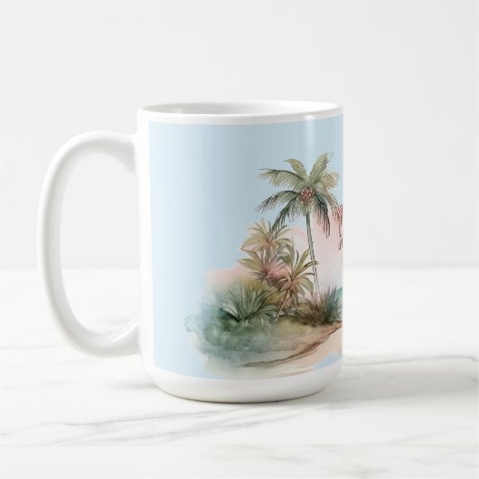Aloha Tropical Beach Palm Trees Kaffeetasse (Links)