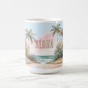 Aloha Tropical Beach Palm Trees Kaffeetasse