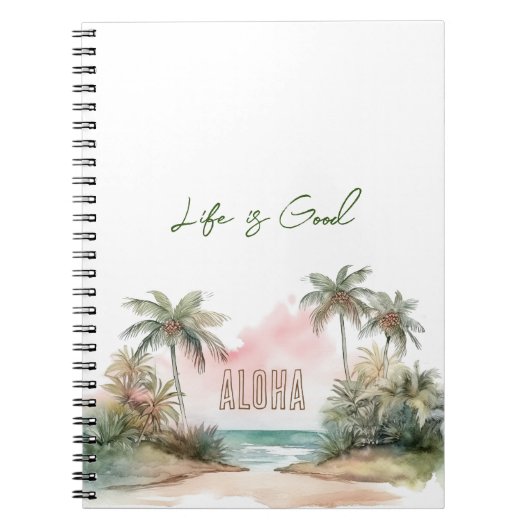 Aloha Tropical Beach Palm Trees Notizblock (Vorderseite)