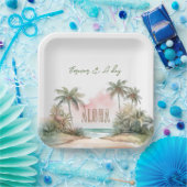 Aloha Tropical Beach Palm Trees Pappteller (Party)