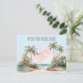 Aloha Tropical Beach Palm Trees Postkarte (Stehend Vorderseite)