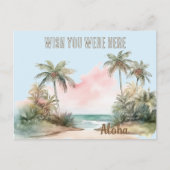 Aloha Tropical Beach Palm Trees Postkarte (Vorderseite)