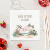 Aloha Tropical Beach Palm Trees Serviette (Beispiel)
