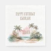 Aloha Tropical Beach Palm Trees Serviette (Vorderseite)