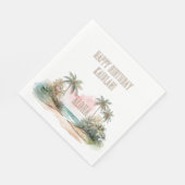 Aloha Tropical Beach Palm Trees Serviette (Ecke)