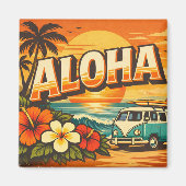 Aloha Tropical Beach Sunset Scene Magnet (Vorne)