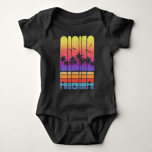 Aloha Tropical Beach Vintag Baby Strampler (Vorderseite)