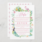 Aloha Tropical Birthday Party Luau Einladung (Vorne/Hinten)