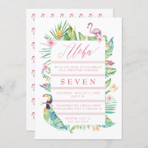 Aloha Tropical Birthday Party Luau Einladung