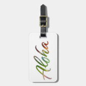 Aloha Tropical Blätter Lettering - Hawaii Letterin Gepäckanhänger (Vorderseite vertikal)