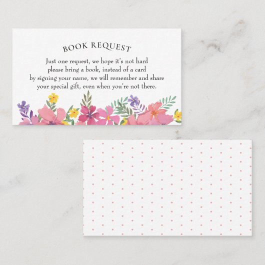 Aloha Tropical Blume Babydusche Buchanfrage Visitenkarte (Vorne/Hinten)