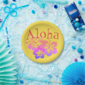 Aloha Tropical Blume Paper Plate Pappteller (Party)