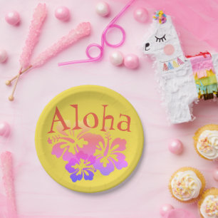 Aloha Tropical Blume Paper Plate Pappteller
