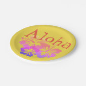 Aloha Tropical Blume Paper Plate Pappteller (Schrägansicht)