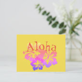 Aloha Tropical Blume Postkarte (Stehend Vorderseite)