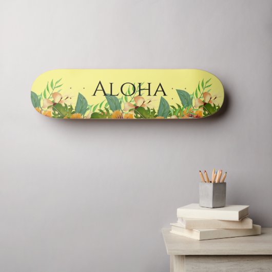 Aloha Tropical Blume Skateboard (Wandkunst (Horz))