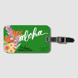 Aloha Tropical Blume Tag - Malama Honua Ohana Gepäckanhänger