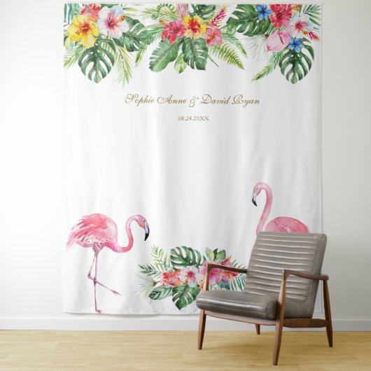 Aloha Tropical Blume Wedding Foto Booth Prop Wandteppich (Beispiel)