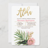 Aloha Tropical Brautparty Floral Einladung (Vorderseite)