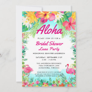 Aloha Tropical Brautparty Luau Einladung