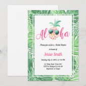 Aloha Tropical Bridal Dusche Einladung Ananas (Vorne/Hinten)