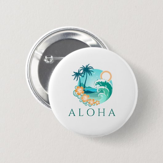 Aloha Tropical Button (Vorne & Hinten)