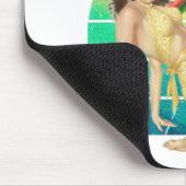 Aloha Tropical Button-up Girl Retro-Sonnenuntergan Mousepad (Ecke)