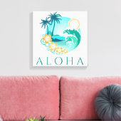 Aloha Tropical Canvas Print Leinwanddruck (Insitu (Wohnzimmer))