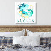 Aloha Tropical Canvas Print Leinwanddruck (Insitu (Schlafzimmer))