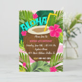 Aloha Tropical Coconut zum Geburtstag Einladung (Stehend Vorderseite)