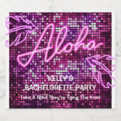 Aloha Tropical Disco Junggeselinnen-Abschied Neon Alkoholflaschenetikett (Einzelnes Label)