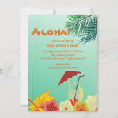 Aloha Tropical Drinks Sommermonat Party Luau Einla Einladung (Vorderseite)