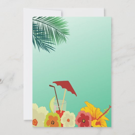 Aloha Tropical Drinks Sommermonat Party Luau Einla Einladung (Rückseite)