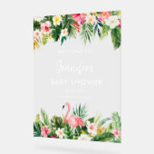 Aloha Tropical Flamingo Babydusche Acrylschild (Winkel)