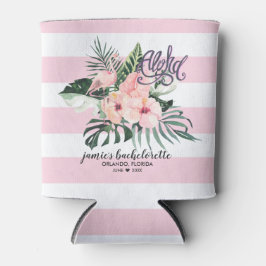 Aloha Tropical Flamingo Bachelorette Personalisier Dosenkühler
