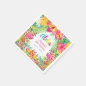 Aloha Tropical Flamingo Birthday Luau Paper Serviette (Ecke)
