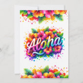 Aloha Tropical Flamingo Geburtstagspoolparty Einladung (Rückseite)