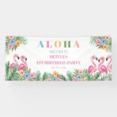 Aloha Tropical Flamingo Kinder 1 Geburtstag Willko Banner (Horizontal)