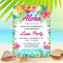 Aloha Tropical Flamingo Luau Party Geburtstag
