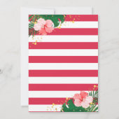 Aloha Tropical Flamingo Pink Floral Geburtstag Dankeskarte (Rückseite)
