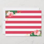 Aloha Tropical Flamingo Pink Floral Geburtstag Fot Dankeskarte (Rückseite)