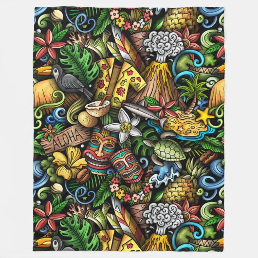 ALOHA Tropical Fleecedecke (Vorderseite)