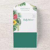 Aloha Tropical Floral Baby Shower & Diaper Raffle All In One Einladung (Außenbereich)